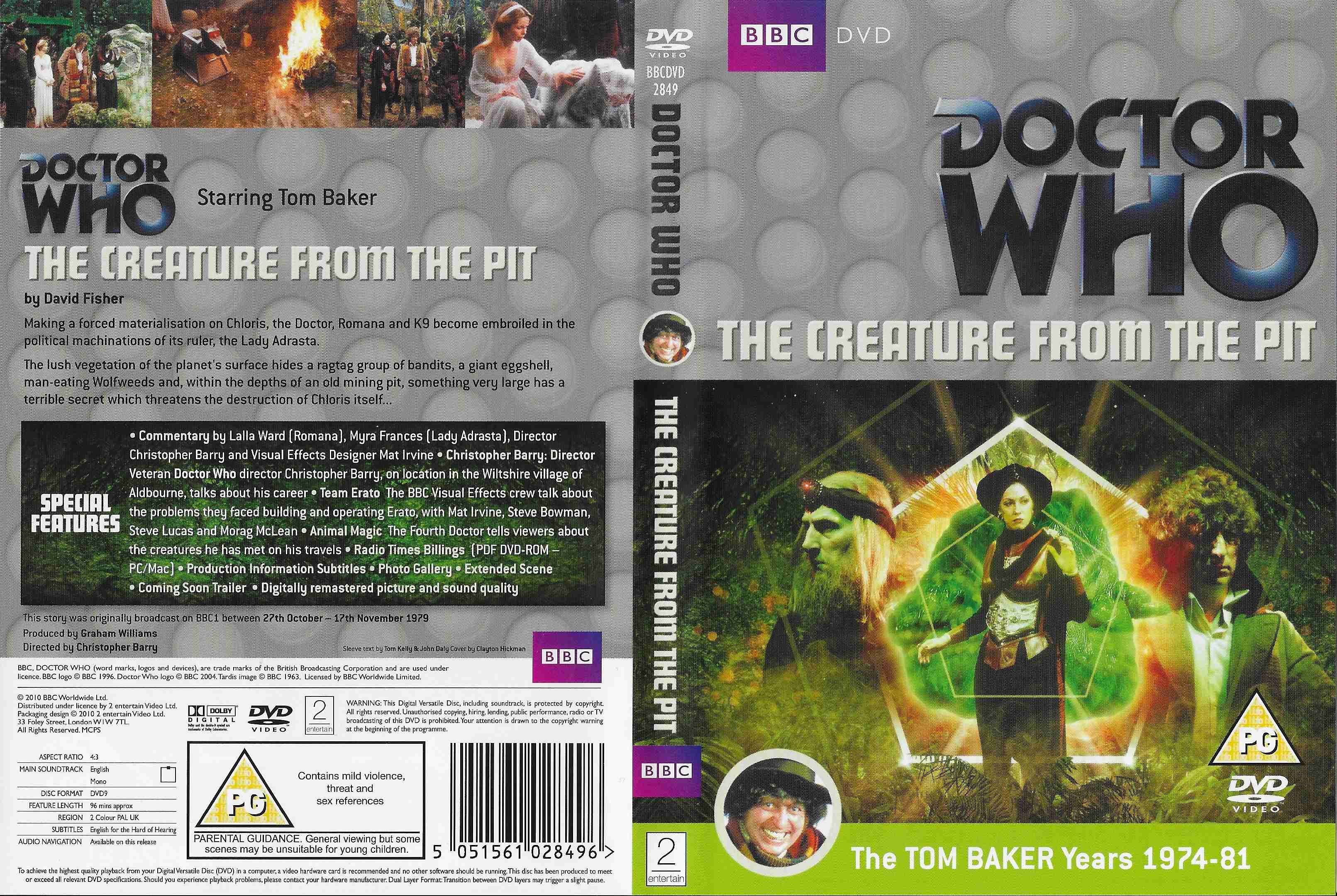 Picture of BBCDVD 2849 Doctor Who - The creature from the pit by artist David Fisher from the BBC records and Tapes library